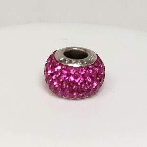 Fushia Pink Swarovski Crystal Charmed Memories Bead 925 Sterling Silver